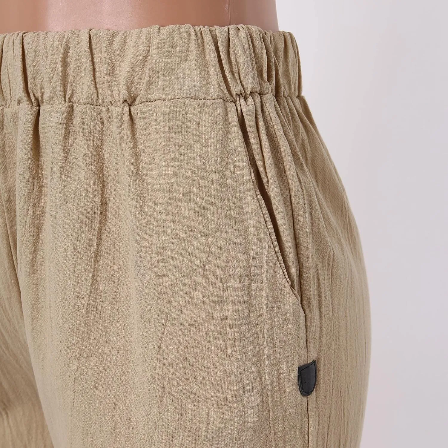 Womens Linen Summer Solid Pant Trousers High Waist Bootcut Loose Fit Pants Business Work