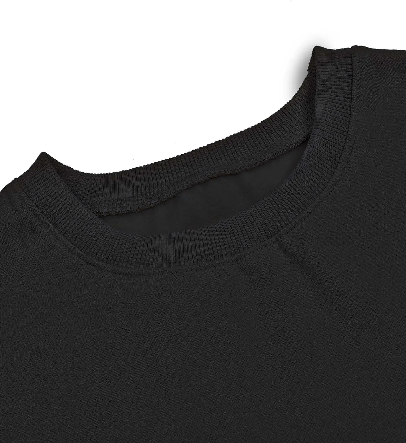 Women's Long Sleeve Round Neck Cropped Sweatshirts Cute Loose Fit Pullover Tops