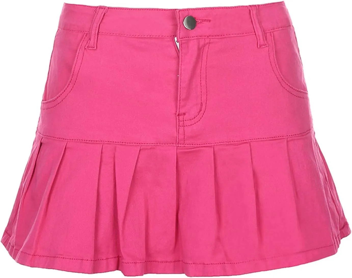 Womens Pleated Jean Skirt A-Line High Waisted Women Denim Mini Skirt Jean Skirts Skorts for Women with Pockets