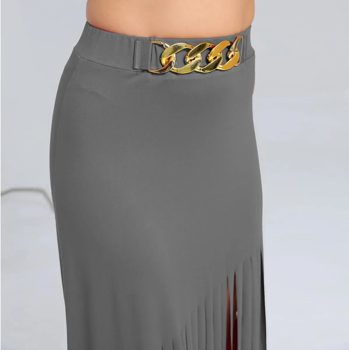 Women's Punk Style Fringe Skirt Elastic High Waist Sexy Skirts