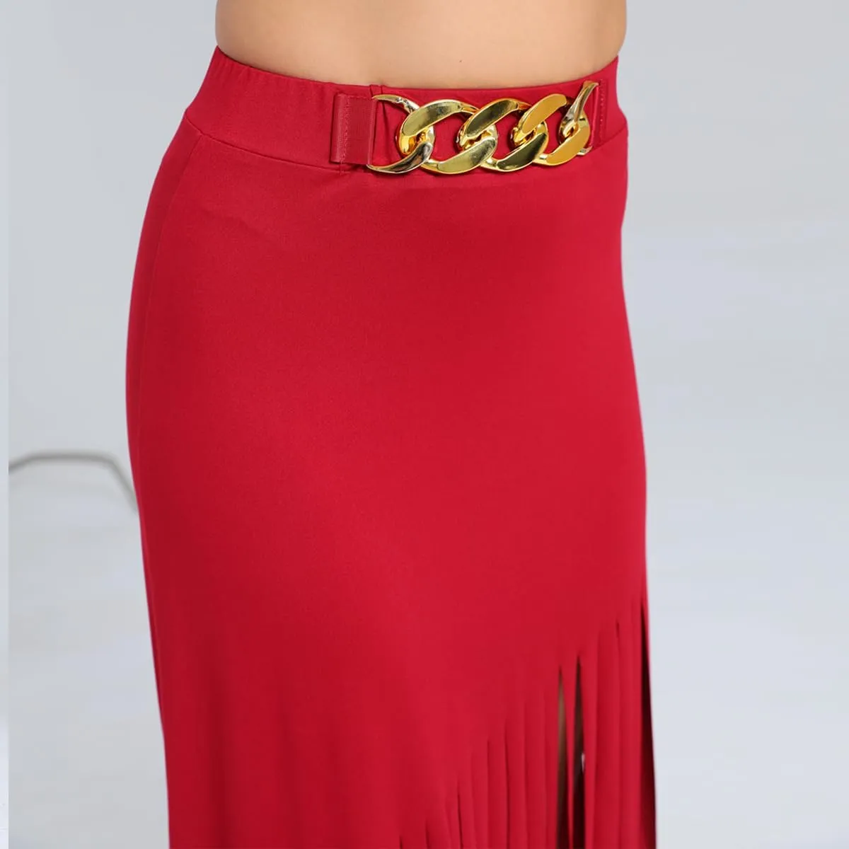 Women's Punk Style Fringe Skirt Elastic High Waist Sexy Skirts