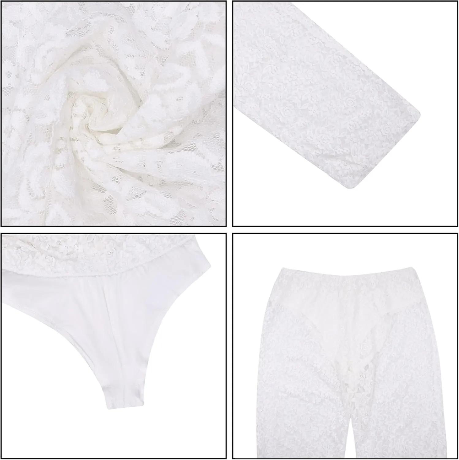 Women's Sexy See Through Lace Pants Transparent Sheer Mesh Straight Leg Pants Hollow Out Slim Trousers Cover Up Pants