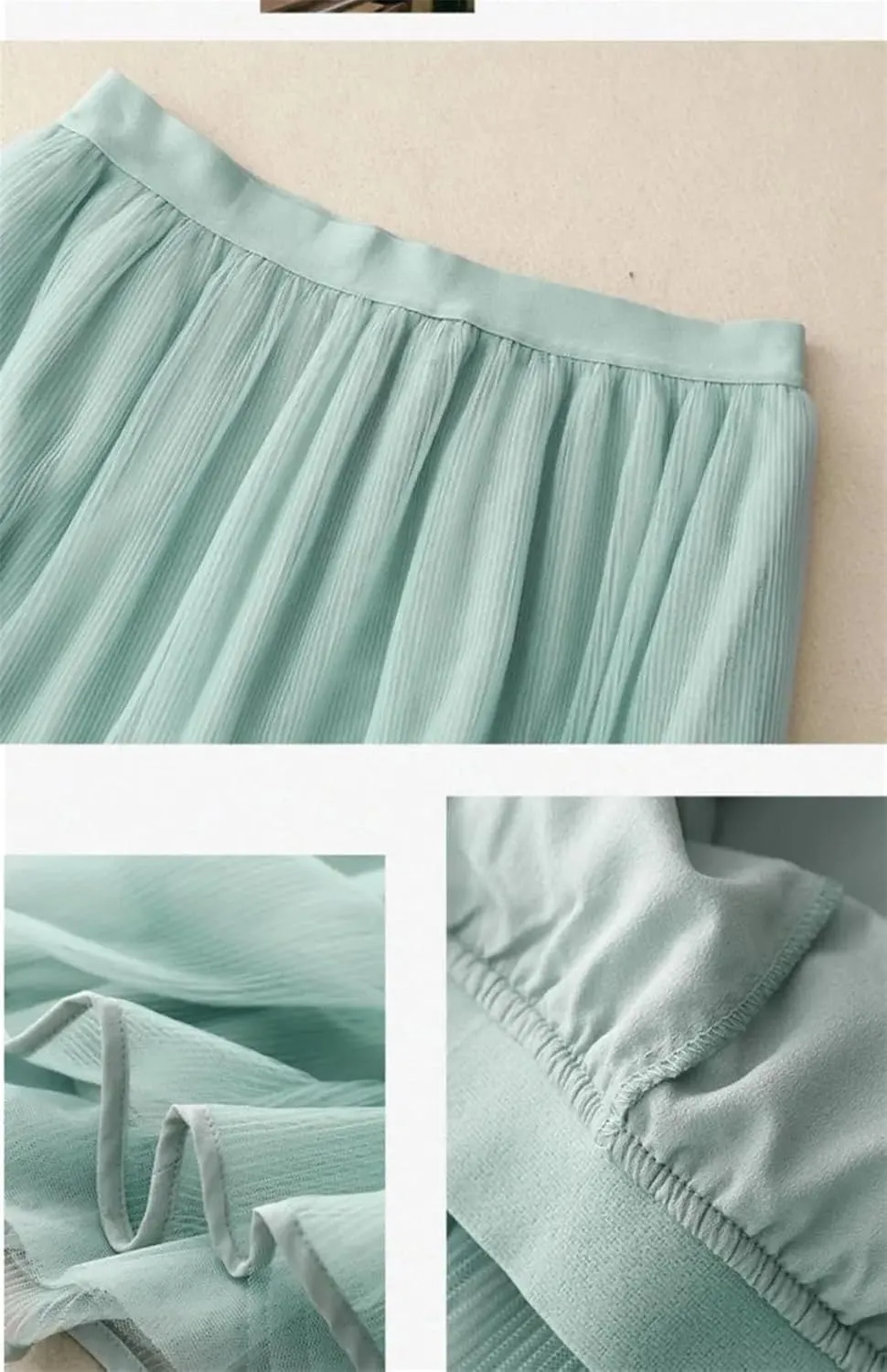 Women's Solid Color Pleated Skirt Female Midi Long Casual All-Match A-Line Skirts