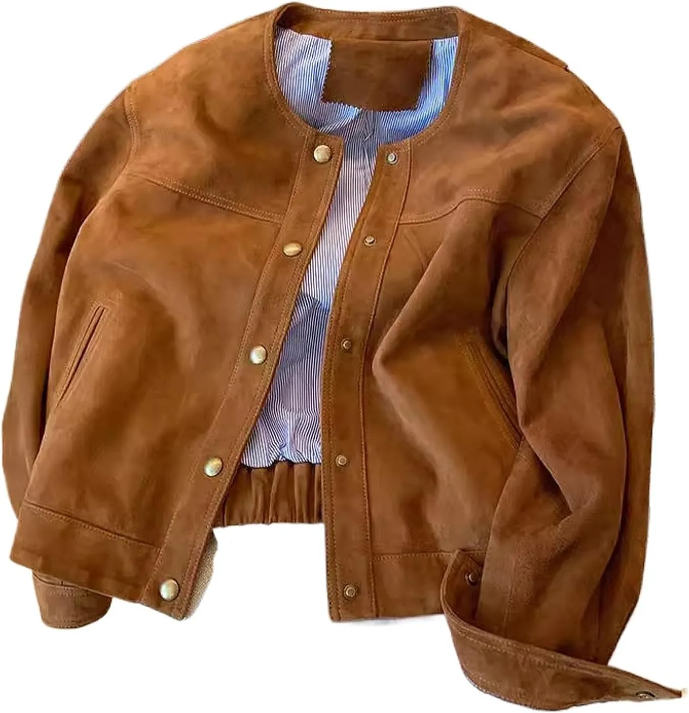 Women's Suede Jacket Brown Suede Blazer Faux Suede Leather Jacket Fall Aesthetics 2024 Trendy