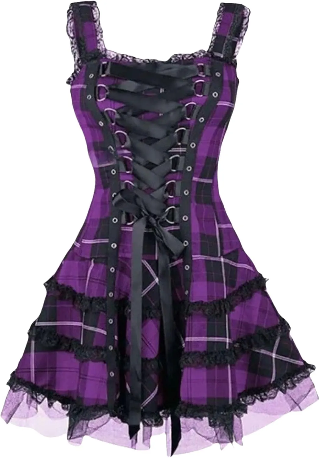 Womens Summer Dresses for Women Gothic Dress Mesh Plus-size Lace Strapless Gothic Clothes for Women Medieval Dress