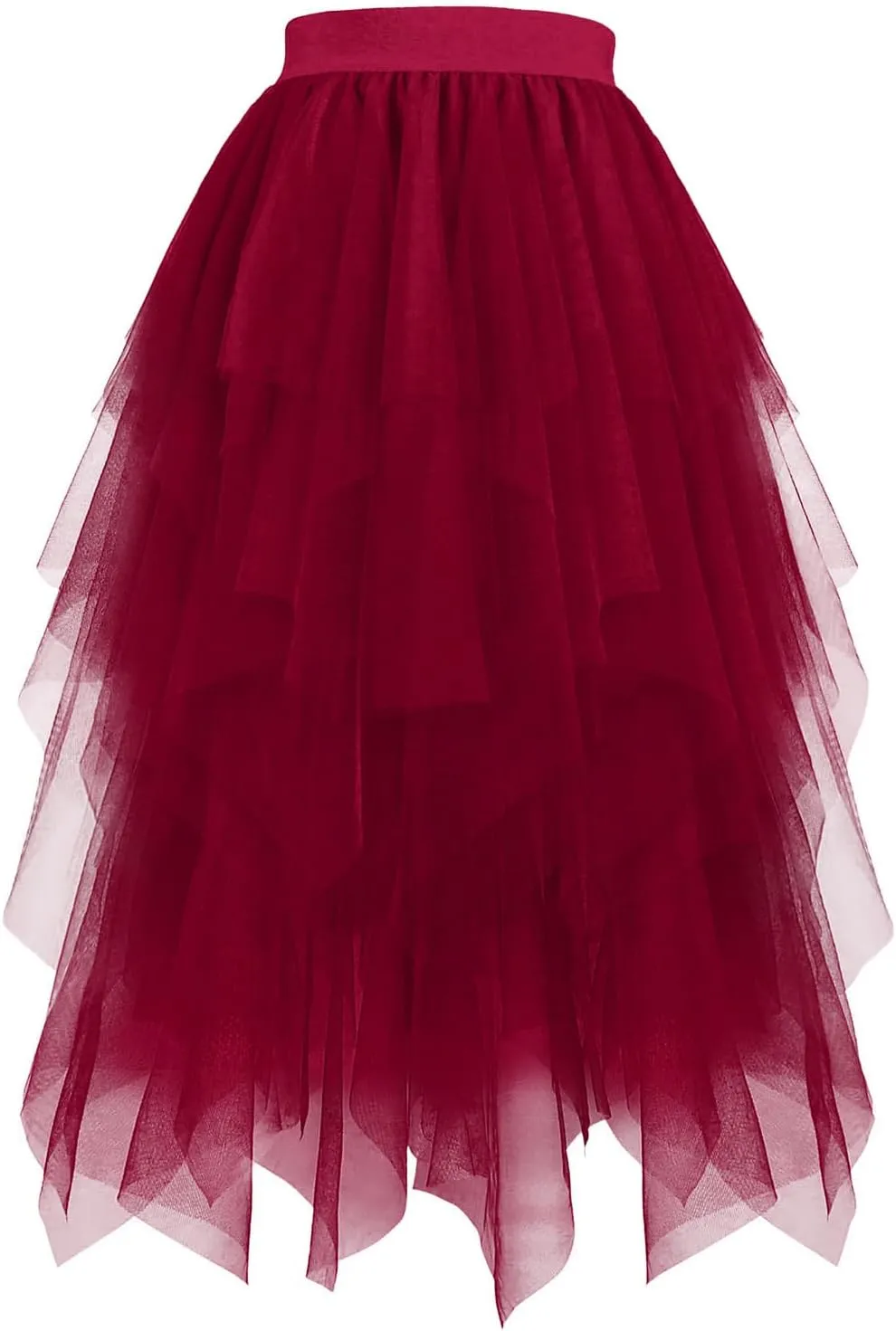 Women's Tulle Sparkly Skirts High Waisted Lightweight Quick Dry Mesh Midi Casual Smooth Aline Swing Skirt