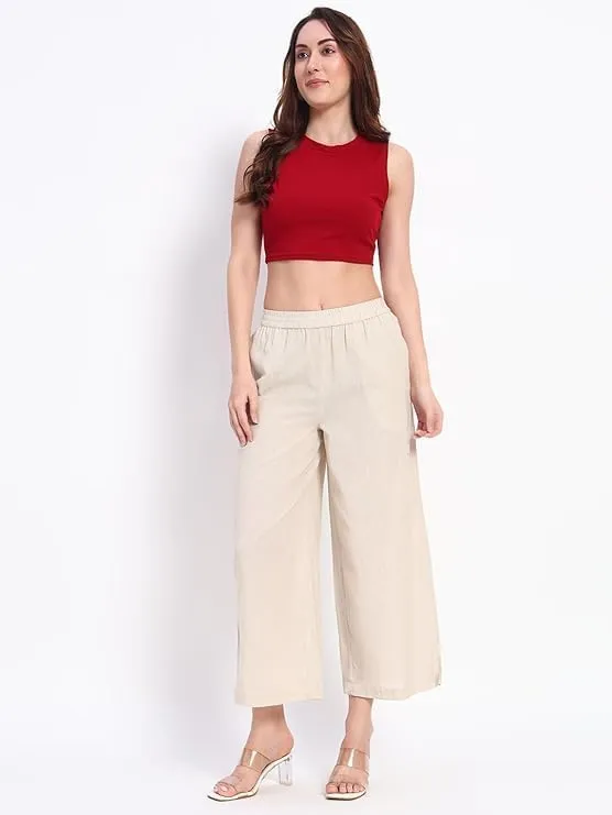 Women's Wide Leg Trouser's Pants Elastic High Waist Casual Yoga Workout Palazzo Pants & Trousers with Pockets