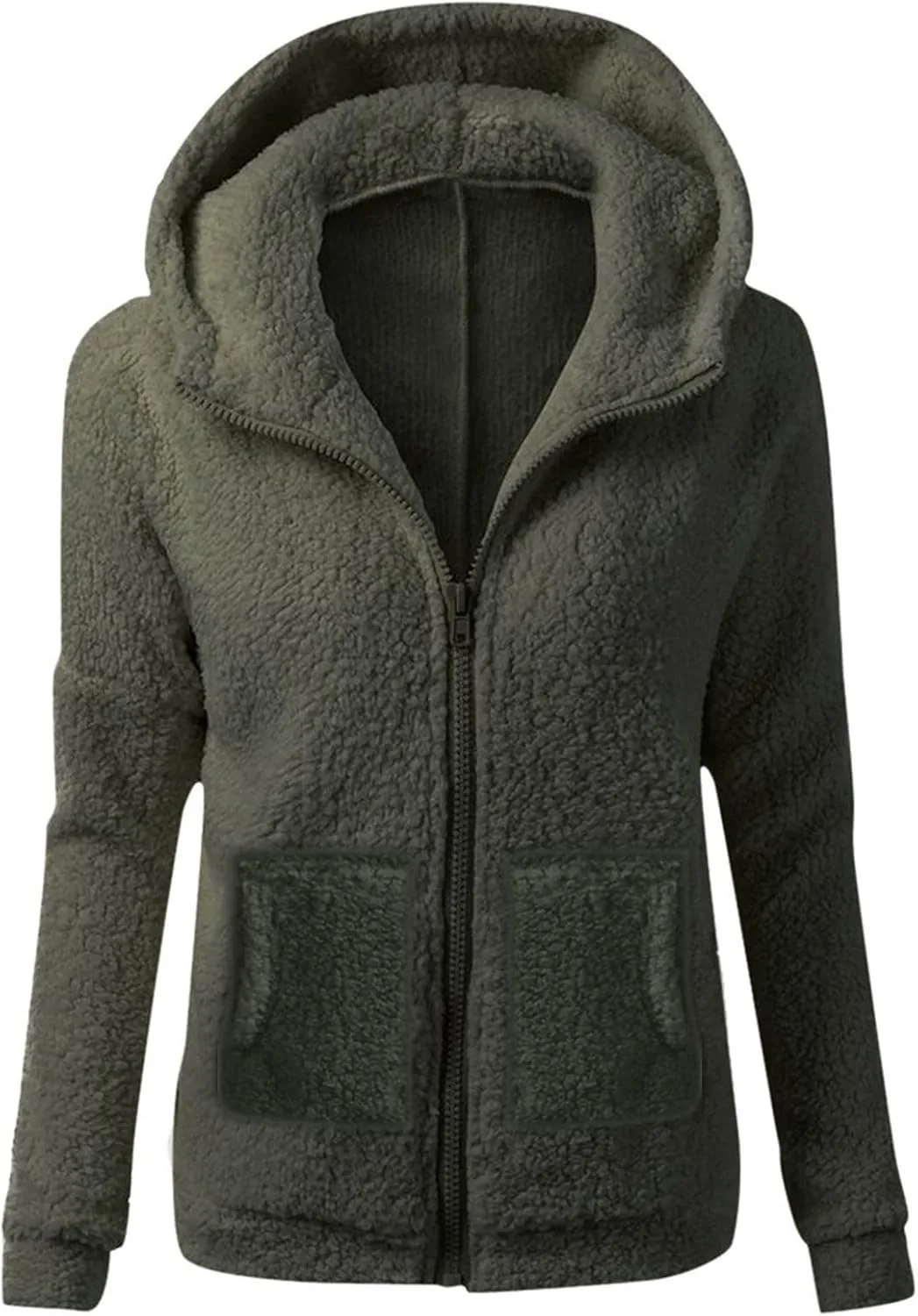 Womens Zip Up Hoodies Lightweight Fleece Lined Fall Winter Coats Comfy Warm Plus Size Sherpa Jackets with Pockets