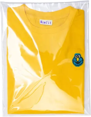 Wowfit 50 Count 9x12 Inch Clear Cellophane Plastic Bags, Resealable Self-Sealing Cello Bags Great for Clothes, Shirts, Pants, Foods, Flyers, More (Reinforced Sides)