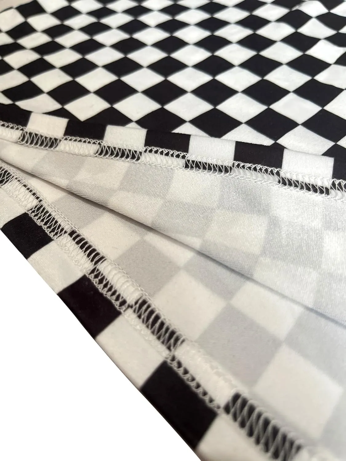 WSPLYSPJY Women's Plus Size Black and White Vest Checked Print Cami Crop Tank Tops