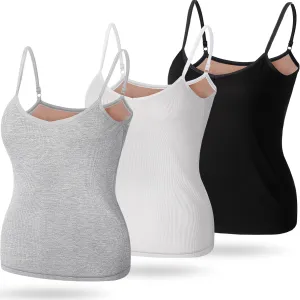 Xtinmee Thermal Tank Top for Women Spaghetti Straps Camisole Fleece Lined Camisole Underwear Vest
