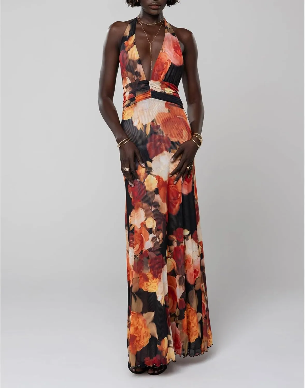 Y2k Womens Boho Floral Print Spaghetti Strap Maxi Bodycon Dress Summer Backless Dresses Beach Vacation Sundress