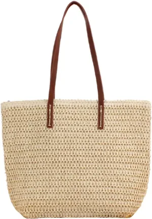 YAQUNICER Women Tote Bag Faux Straw Handbag Fashion Beach Bags Bucket Bags Purse