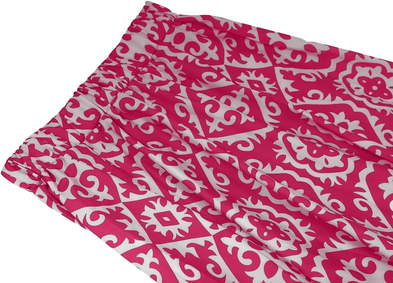 yoeasy Women's Printed Pleated Hem Long Skirt Elastic High Waist Flowy Swing A Line Long Skirt
