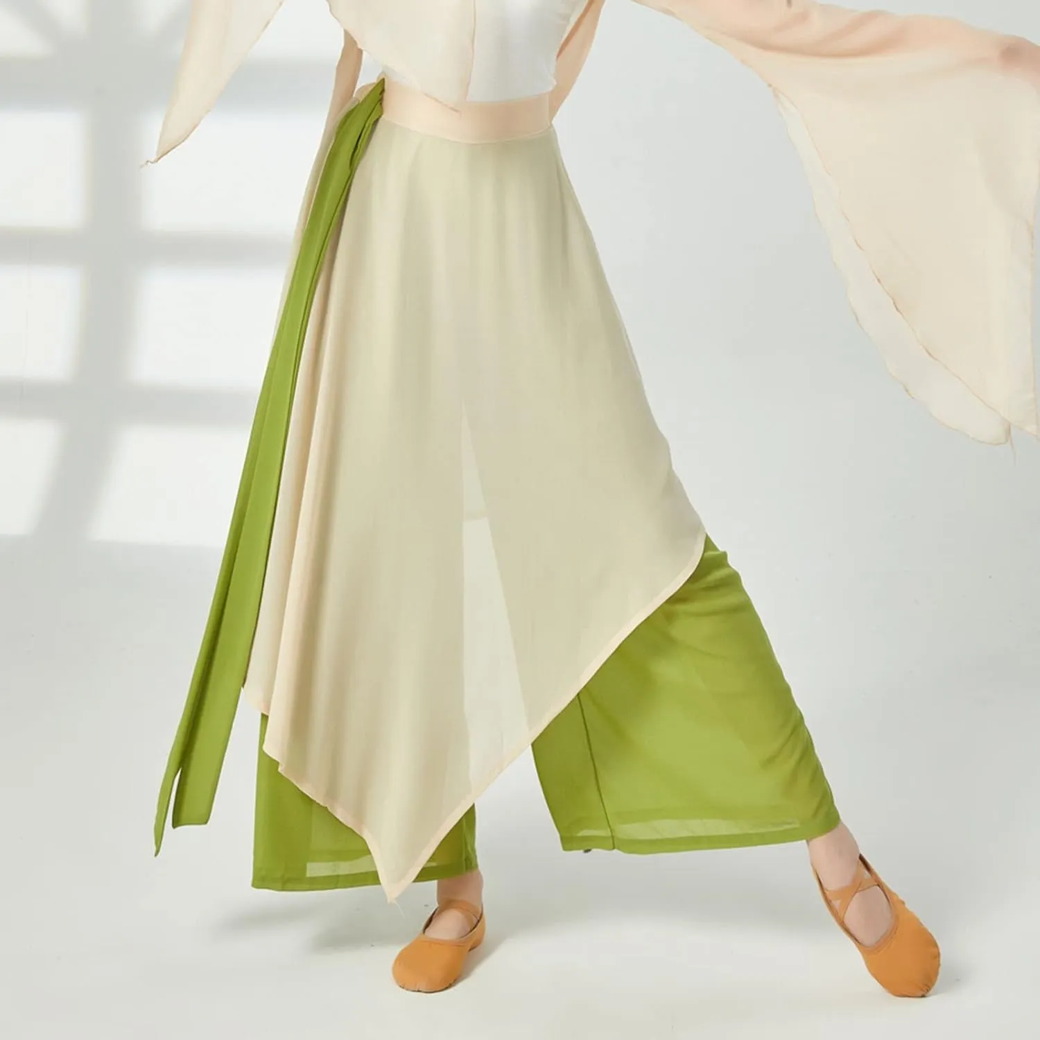 YOLAI Women Linen Palazzo Pants Flowy Boho Wide Leg High Waist Long Pants Casual Lounge Pant Trousers with Pockets