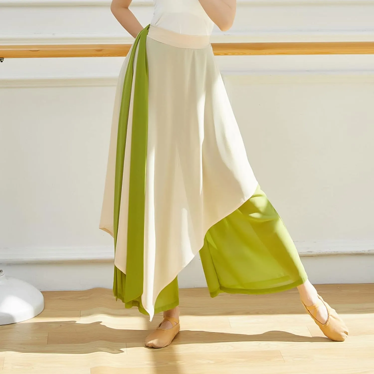 YOLAI Women Linen Palazzo Pants Flowy Boho Wide Leg High Waist Long Pants Casual Lounge Pant Trousers with Pockets