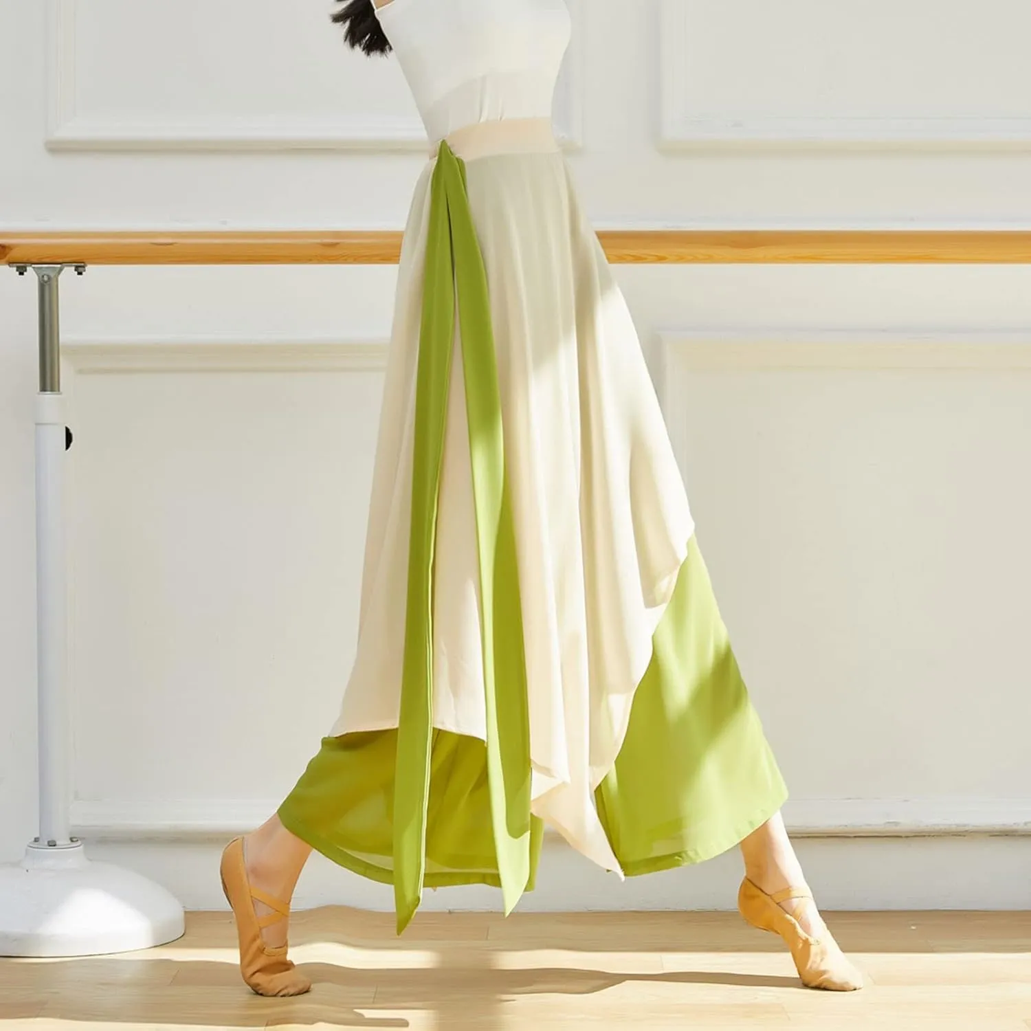 YOLAI Women Linen Palazzo Pants Flowy Boho Wide Leg High Waist Long Pants Casual Lounge Pant Trousers with Pockets