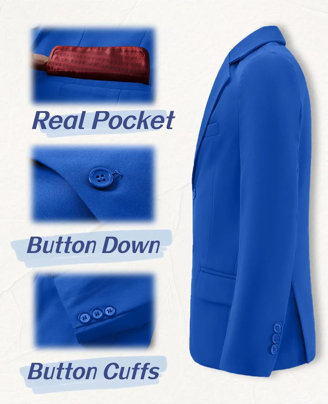 YuanLu Boys Suit Jacket Formal Dress Jacket Slim Fit Sport Coat for Kids