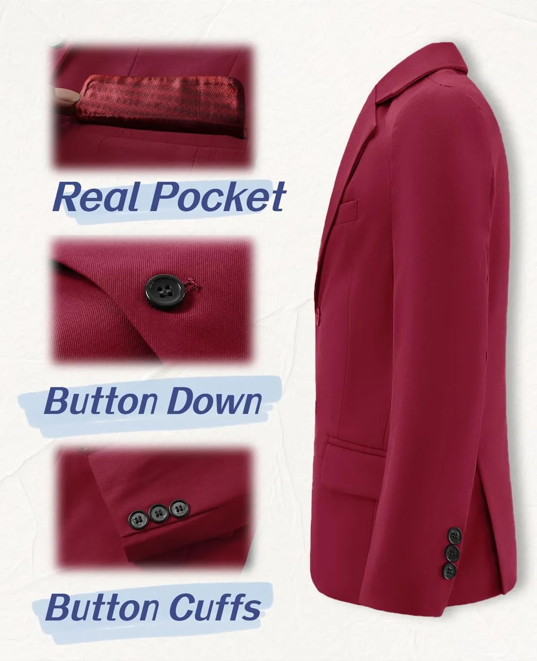 YuanLu Boys Suit Jacket Formal Dress Jacket Slim Fit Sport Coat for Kids