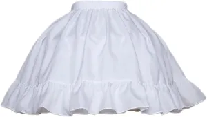 YULUOSHA Women Girls Crinoline Short Petticoat 2 Hoops Victorian Skirt Ball Gown Elastic Waist Underwear Half Slip Underskirt