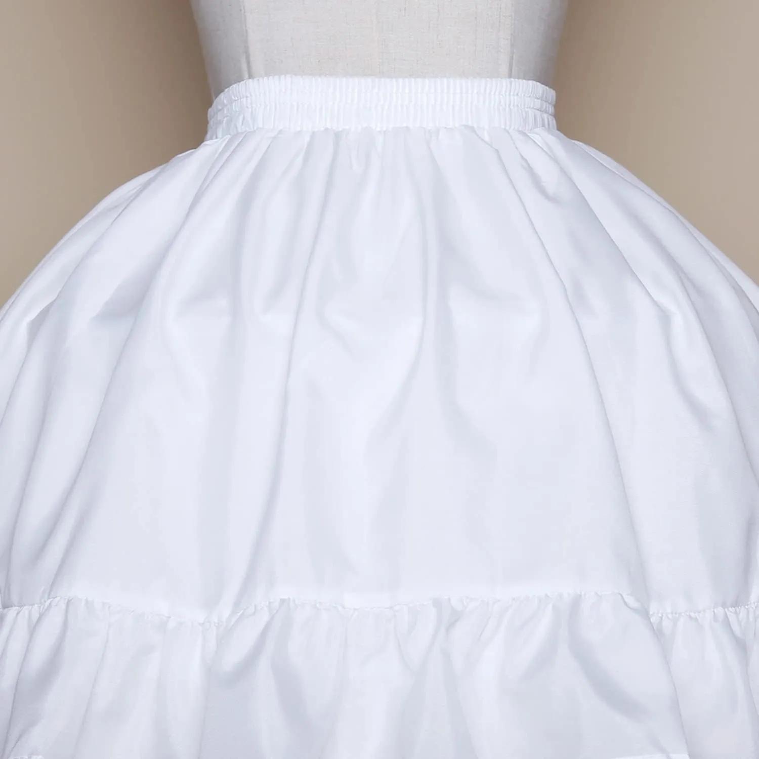 YULUOSHA Women Girls Crinoline Short Petticoat 2 Hoops Victorian Skirt Ball Gown Elastic Waist Underwear Half Slip Underskirt