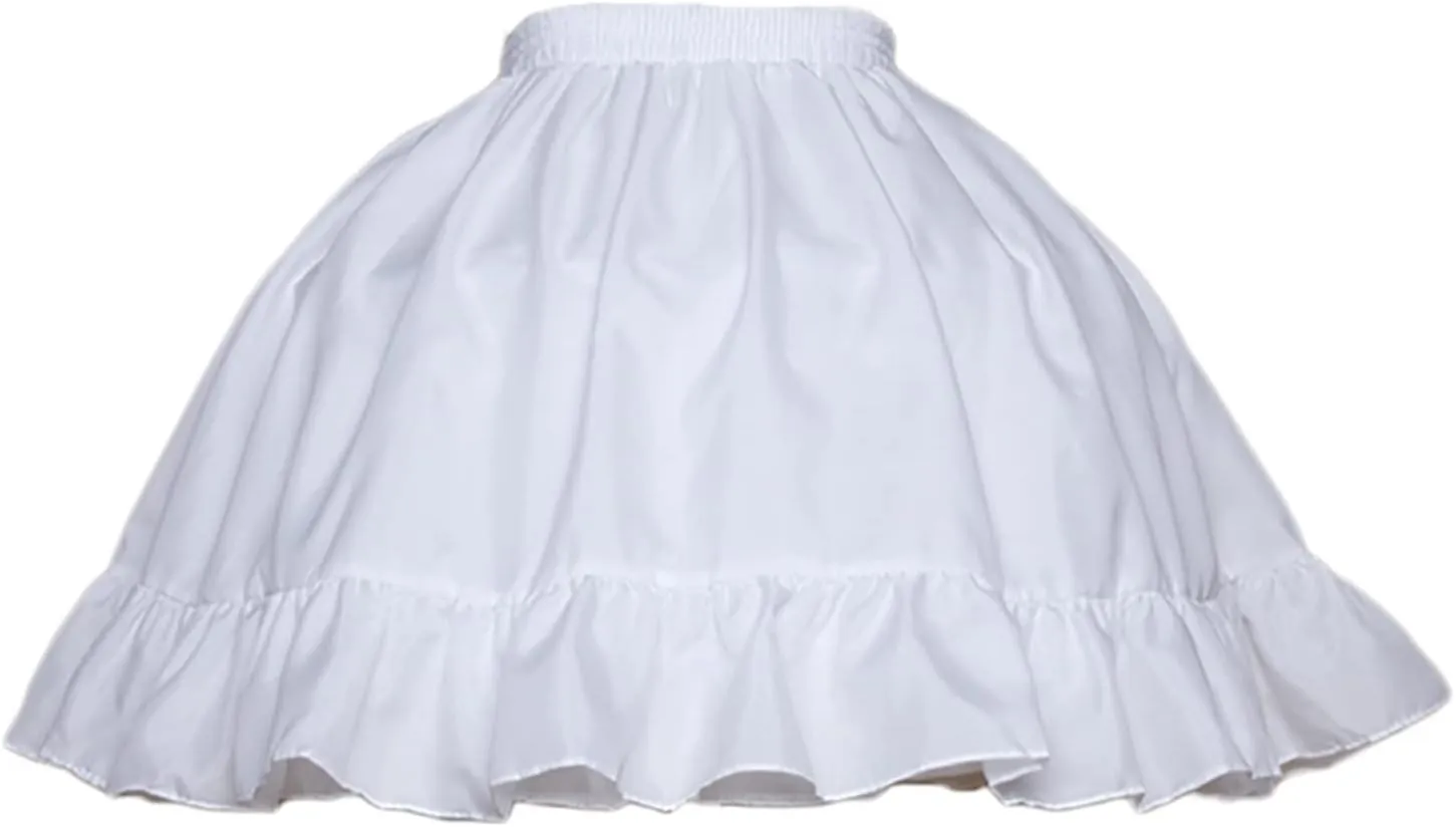 YULUOSHA Women Girls Crinoline Short Petticoat 2 Hoops Victorian Skirt Ball Gown Elastic Waist Underwear Half Slip Underskirt