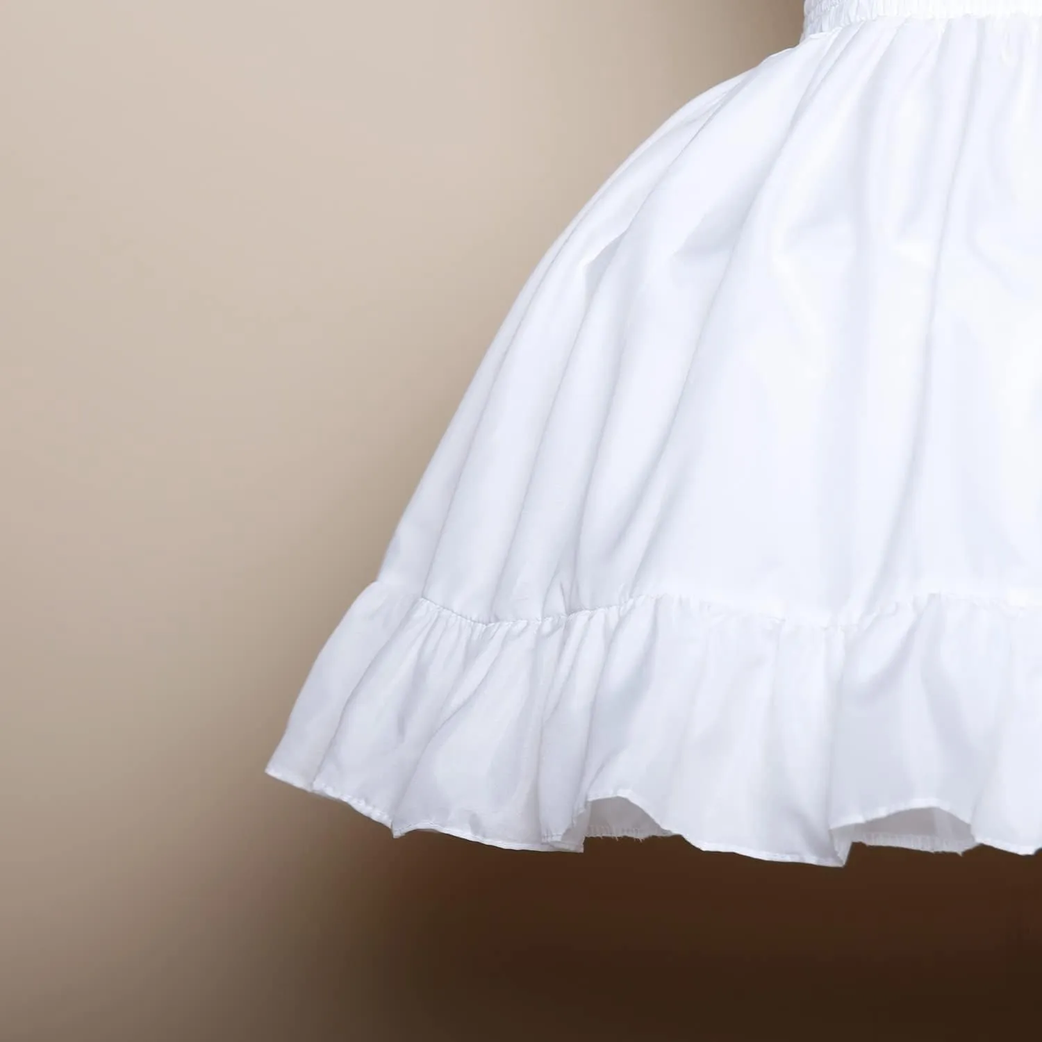 YULUOSHA Women Girls Crinoline Short Petticoat 2 Hoops Victorian Skirt Ball Gown Elastic Waist Underwear Half Slip Underskirt
