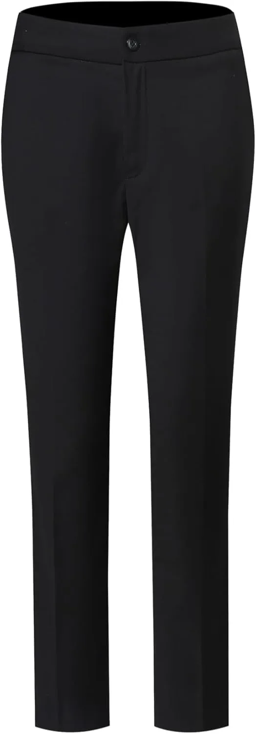YYNUDA Women's Business Suit Set Formal Short Sleeve Double Breasted Solid Color Blazer Pantsuit