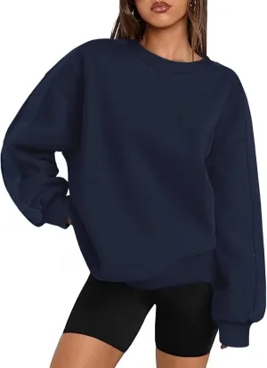 Zeagoo Womens Sweatshirt Long Sleeve Color Block Fleece Hoodies Fall Casual Crewneck Pullover Tunic Tops 2024
