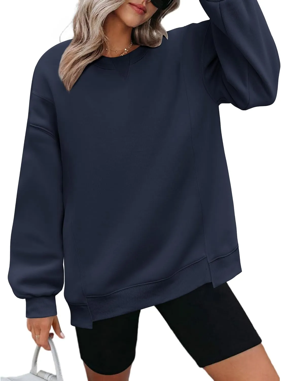 Zeagoo Womens Sweatshirt Long Sleeve Color Block Fleece Hoodies Fall Casual Crewneck Pullover Tunic Tops 2024