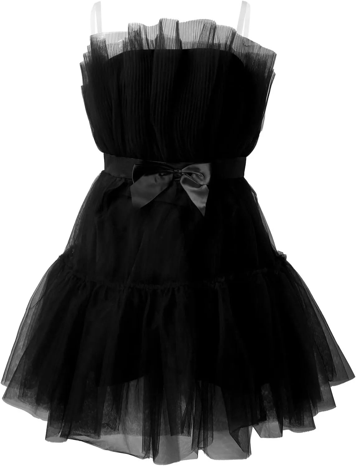 ZYXTIM Tube Tulle Mini Dress Women Sexy Off Shoulder Ruffle Tutu Dress Cocktail Party Birthday Fairy Dresses Evening Gown