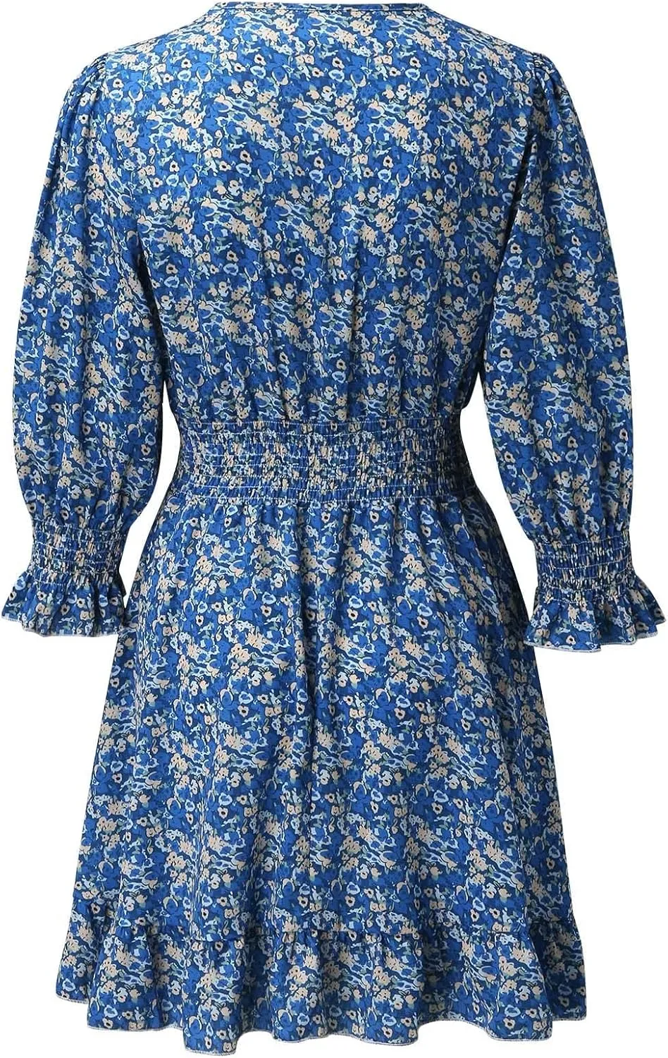ZYXTIM Women's 2023 Summer Swing Dress Elegant Deep V Neck Floral Half Sleeve Ruffle Layer A-Line Short Dress Beach Sundress