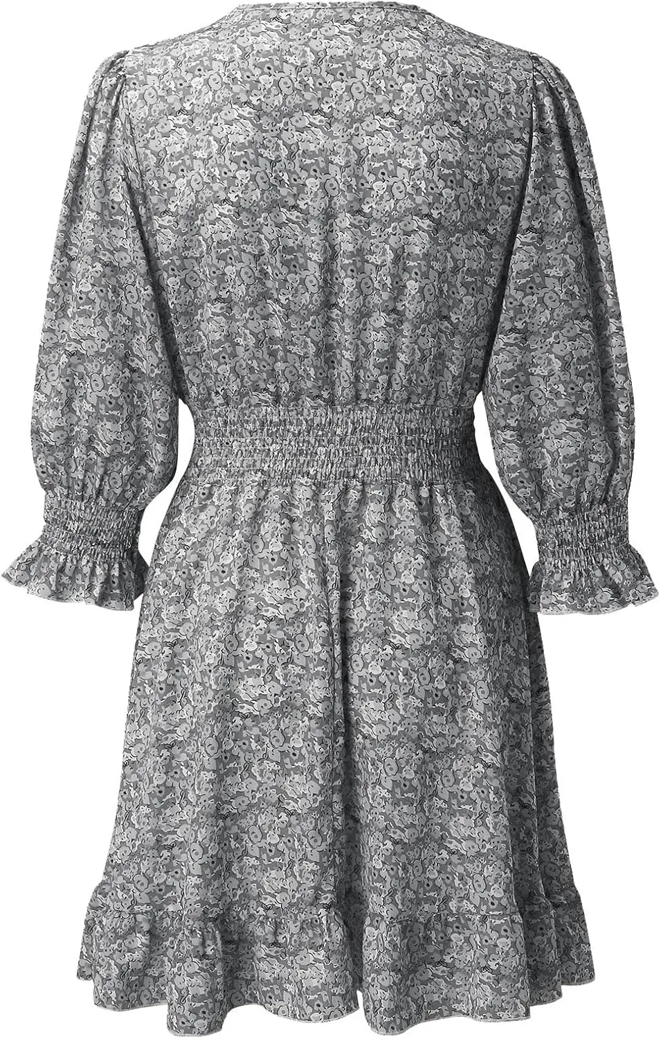 ZYXTIM Women's 2023 Summer Swing Dress Elegant Deep V Neck Floral Half Sleeve Ruffle Layer A-Line Short Dress Beach Sundress