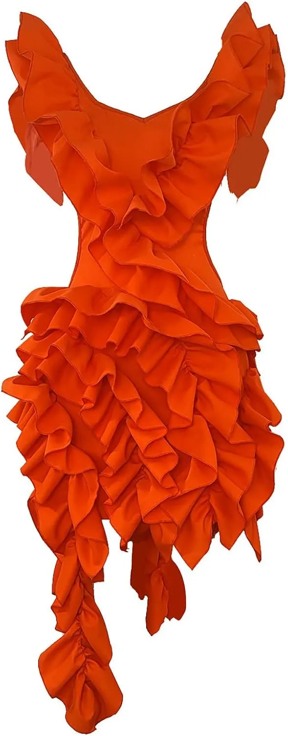 ZYXTIM Women's 2024 Novelty Summer Dress Off Shoulder Puff Sleeve Ruched Bodycon Dress Sexy V Neck Backless Fashion Dress